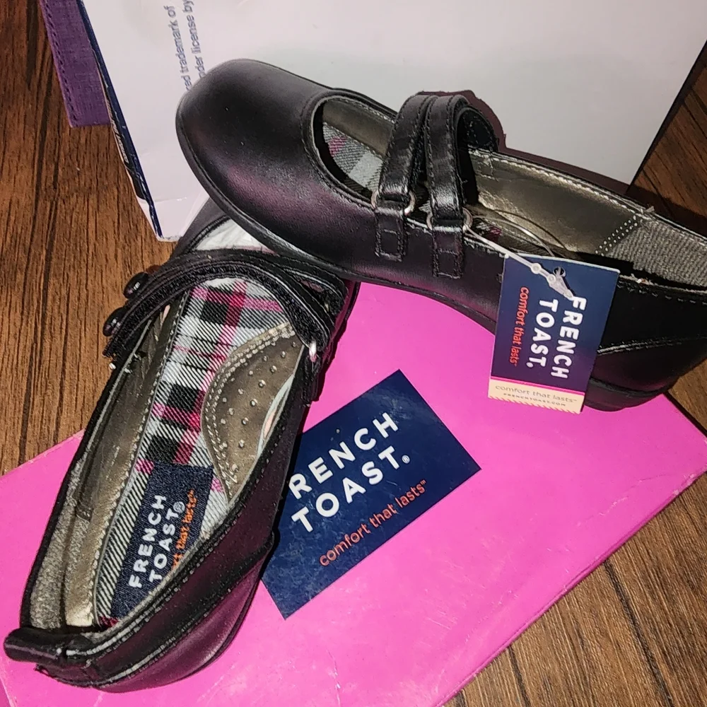 French Toast‎ Black Kids Strappy Flats Shoes